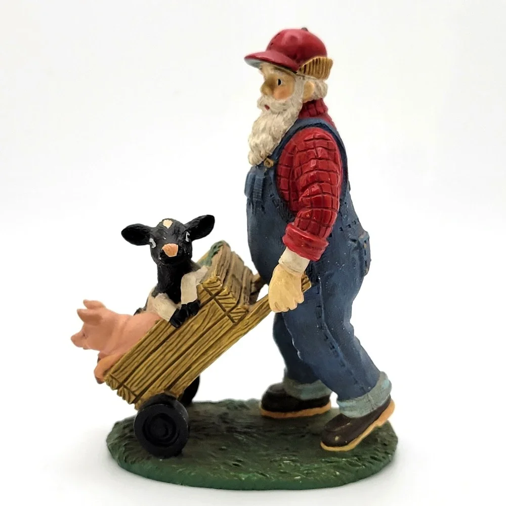 Midwest‎ Cannon Falls Santa Pushing Pig & Calf Figurine 4in Christmas Farmhouse